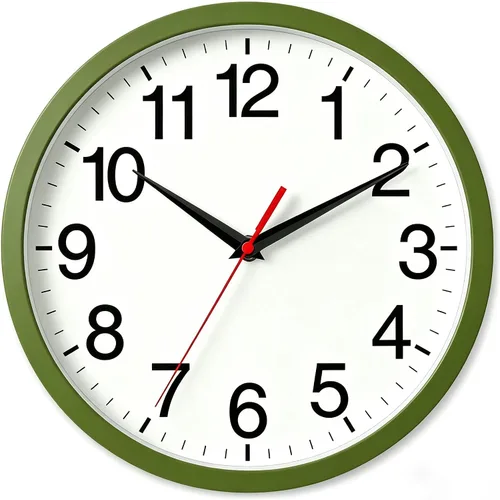 Miniatura 8 de Rohioue Reloj de Pared Atómico, Relojes de Pared Modernos de 10 Pulgadas Operados con Batería, Reloj Analógico para Sala de Estar, Oficina, Hogar