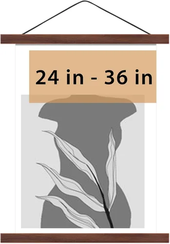 Miniatura 31 de Colgador magnético para póster con marco para 24x36 24x30 24x32 pósters de películas y música, marcos de madera de teca para lienzo grande, mapa