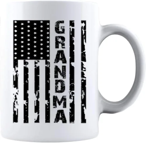 Miniatura 12 de Kropsis Taza de café de cerámica con diseño de bandera americana para familiares y amigos, color blanco