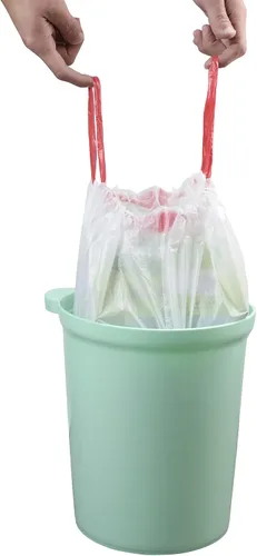 Miniatura 5 de Bolsas de basura blancas con cordón de 2.5 galones, 2 rollos/120