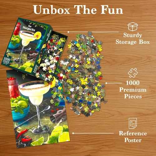 Miniatura 6 de Rompecabezas de 1000 piezas – La Margarita, diversión que aumenta el cerebro para adultos, familias, amigos, noches de juego, póster incluido