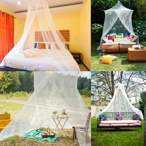 Miniatura 6 de No-See-Um - Mosquitera cuadrada cónica de malla para cama Queen incluso King, 2 entradas para camping, color gris