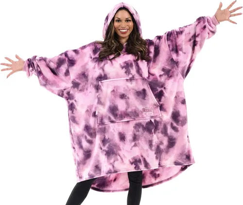 THE COMFY Dream | From Shark Tank | Patented | No Sherpa | Light Wearable Blanket Hoodie | Gift for Women & Men | One Size Tinte morado