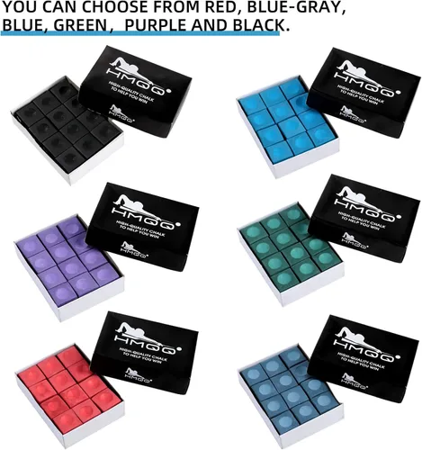 Miniatura 3 de HMQQ Pool Cue Chalk – 12 Pack Billiard Chalk, Low Dust & Anti-Slip Cue Chalk for Smooth, Accurate Shots – 6 Colors Available for Pool Lovers, Home