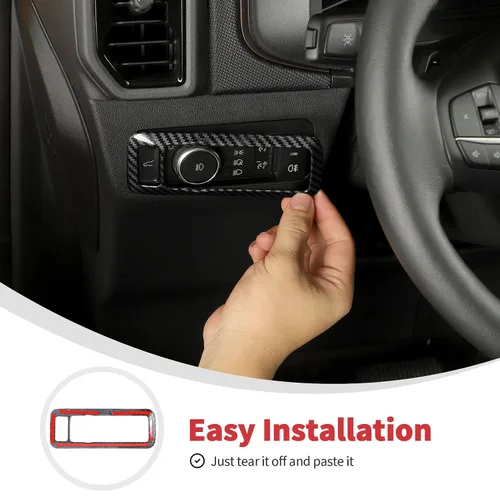 Miniatura 4 de Linskip Cubierta de control de faro compatible con Ford Bronco Sport 2021-2026, cubierta del panel del interruptor de los faros delanteros