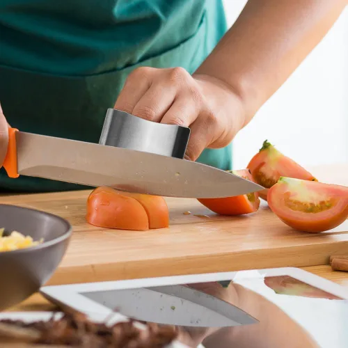 Miniatura 2 de Protector de dedos de acero inoxidable, protector de dedos para cortar alimentos, herramienta de corte de primera calidad, protectores de dedos