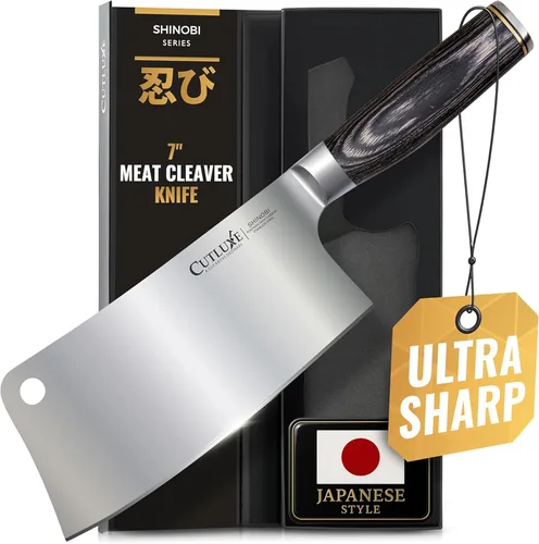 Miniatura 20 de Cuchillo Santoku – Cuchillo japonés ultra afilado de 5 pulgadas para carne y verduras para picar, hoja de acero inoxidable de alto carbono, mango