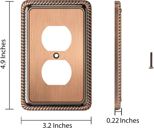 Miniatura 3 de Henne Bery Placa Decorativa de Pared con Borde de Cuerda Placa de Interruptor Cubierta de Tomacorriente