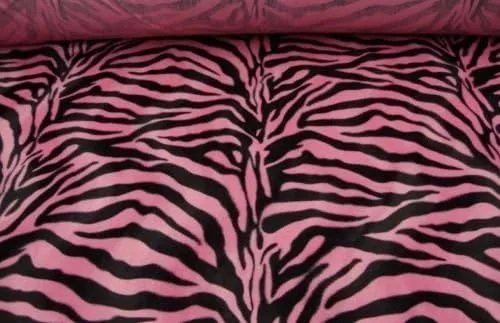 luvfabrics Tapicería de piel sintética Zebra Tela Velboa rosa grande por yarda 58 pulgadas de ancho