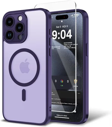 Miniatura 72 de Funda para iPhone 11 con protector de pantalla, compatible con MagSafe, ultra delgada, translúcida, mate, a prueba de golpes, color negro