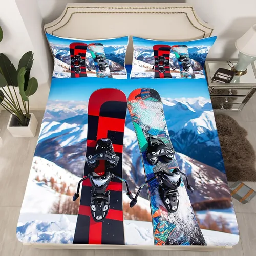 Miniatura 22 de Manfei Sábana bajera ajustable musical tamaño individual, juego de ropa de cama con estampado de notas musicales retro para niños y niñas, Marrón