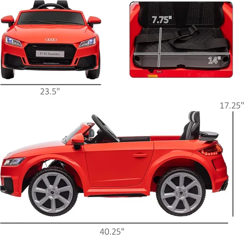 Miniatura 3 de Aosom 6V Audi TT RS Automóvil deportivo eléctrico para niños Ride On Toy One Seat con control remoto., Rojo