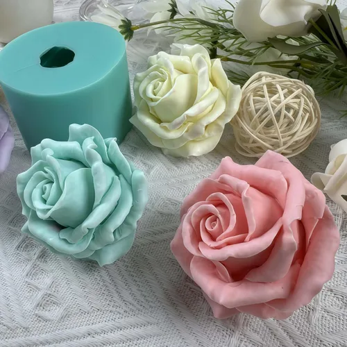 Miniatura 5 de Molde de silicona de flor de rosa 3D, moldes de flores epoxi, decoración de manualidades, molde de cera de vela, molde de silicona para pastel