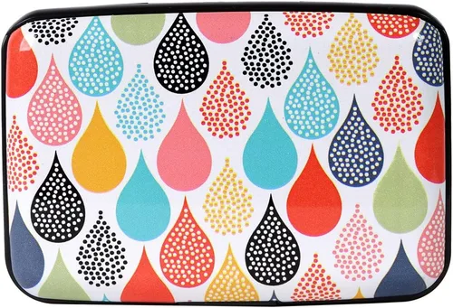 Miniatura 9 de Porta tarjetas de crédito pequeño con bloqueo RFID, cartera metálica delgada, mini, de aluminio, funda dura para mujeres y hombres