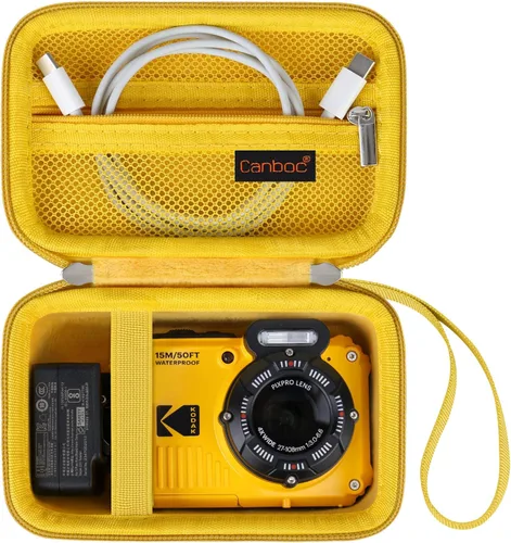Miniatura 8 de Canboc Funda de transporte para cámara digital Kodak PIXPRO WPZ2, resistente e impermeable, bolsa de fotografía subacuática, bolsillo de malla