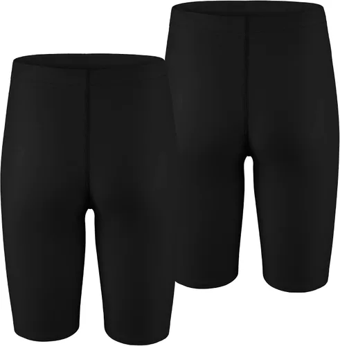 Miniatura 3 de LEAO Traje de baño para niños y jóvenes, color liso, con protección solar UPF 50+, secado rápido, pantalones cortos de natación atléticos