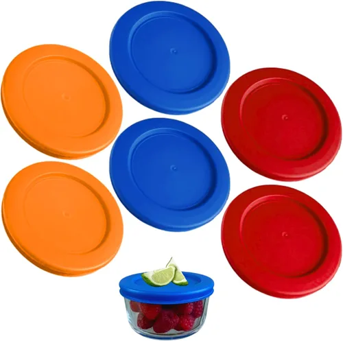 Miniatura 13 de KlareWare Tapas de repuesto para 2 tazas, tapas de plástico sin BPA para Pyrex 7200, Anchor Hocking (paquete de 4, azul) - Contenedores no incluidos