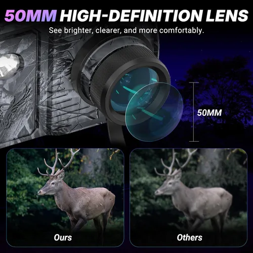 Miniatura 6 de WOSPORTS Gafas de visión nocturna 4K con foto de 48 MP, visión a todo color de 3280 pies, distancia IR de 1300 pies, pantalla HD de 3 pulgadas, zoom