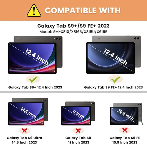 Miniatura 2 de INFILAND Funda para Galaxy Tab S10+ Plus 2024, S9+ Plus, S9 FE Plus, funda de soporte multiángulo compatible con Samsung Tab S10 Plus/S9 Plus/S9 FE