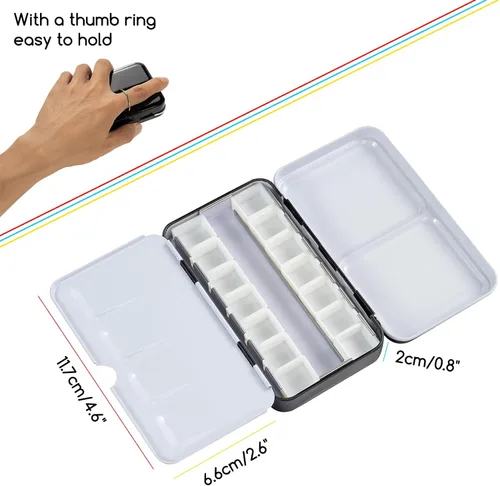 Miniatura 2 de MEEDEN Paleta de pintura de acuarela vacía: paleta de colores de agua de viaje con 12 medias sartenes - Caja de lata portátil de paleta de metal