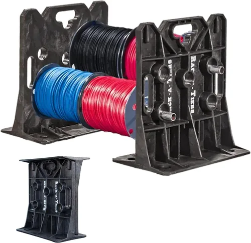 Rack-A-Tiers Dispensador de alambre - Estante de carrete de alambre para electricista, dispensador de cable multiusos, estante de alambre eléctrico