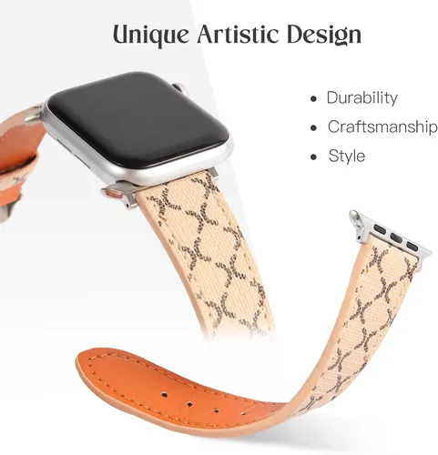 Miniatura 2 de Correa de diseñador compatible con Apple Watch S11 de 1.654 in y 1.811 in, 1.496 in, 1.575 in, 1.614 in, 1.732 in, 1.772 in y 1.929 in, correa
