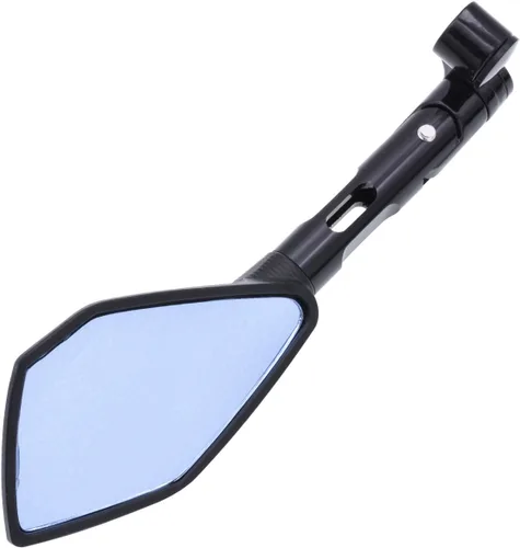 Miniatura 5 de KATUR Espejos de extremo para manillar de motocicleta, espejo retrovisor negro, antideslumbrante, color azul, ojo de halcón, 0.315 in, 0.394 in