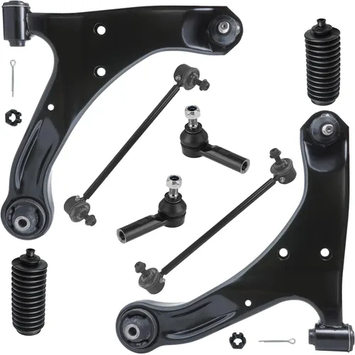 Miniatura 216 de Detroit Axle - Kit de brazos de control de extremo delantero de 8 piezas para Dodge Dakota 00-04, Durango 00-03, 4 brazos de control superior e