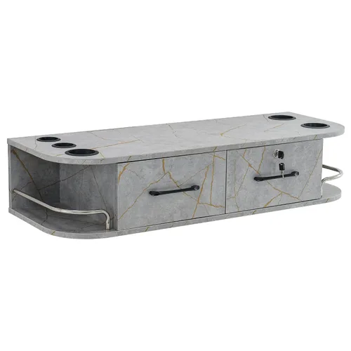 Miniatura 10 de BarberPub Beauty Lock - Estación de estilo de montaje en pared con cajones de almacenamiento, equipo de peluquería y spa 6154-5012 (negro y blanco)