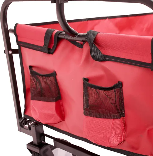 Miniatura 5 de Kaito TC3015 Carro utilitario plegable para exteriores con ruedas de 8 pulgadas y mango acolchado (rojo)