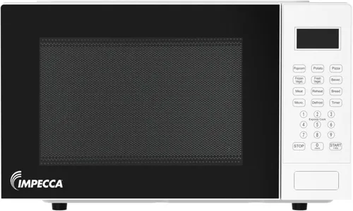 IMPECCA Horno microondas encimera 10 menús automático descongelar temporizador LED 0.9 Cu 900W 11.25 "plato giratorio niño bloqueo prensa para abrir
