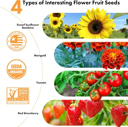 Miniatura 2 de Vainas de semillas de flores y frutas LYKOCLEAN para AeroGarden, Ahopegarden, sistema de cultivo hidropónico iDOO para interiores, 350 semillas+
