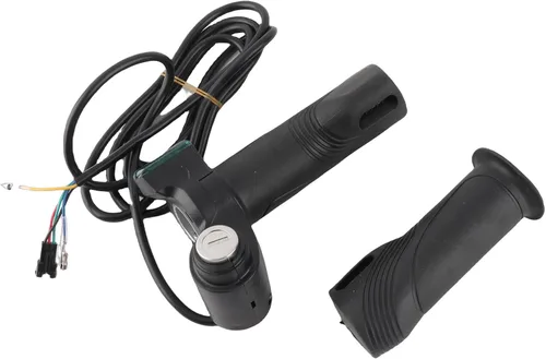 Miniatura 4 de Agarres eléctricos universales para manillar, 1 par de pantallas de voltaje de batería LCD impermeables con función de bloqueo para bicicleta