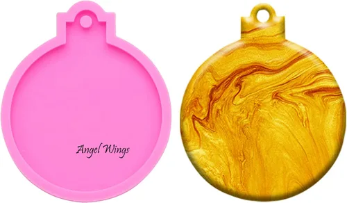 Miniatura 10 de Angel Wings Moldes de llavero con forma de lazo y muletas de Navidad, molde de silicona de resina epoxi, molde de arcilla polimérica, moldes