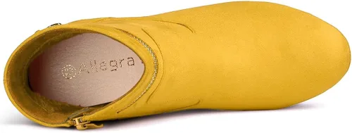 Miniatura 4 de Allegra K Botas de tacón medio con punta redonda para mujer