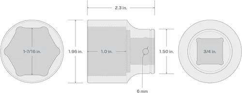 Miniatura 6 de TEKTON Unidad de 3/4 pulgadas x 1-7/16 pulgadas Zócalo de 6 puntos poco profundo SHD32036