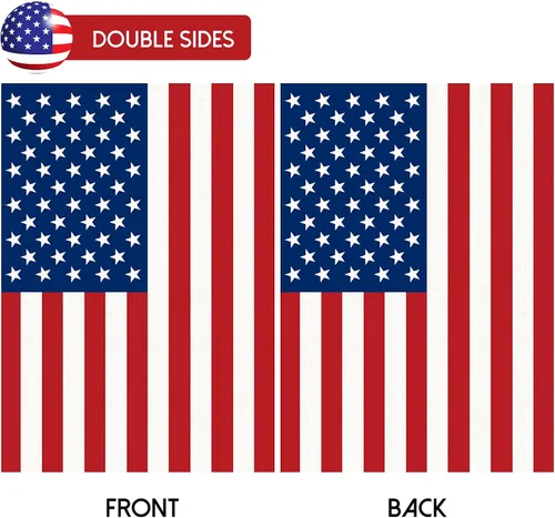Miniatura 3 de Paquete de 2 banderas de jardín con bandera estadounidense, bandera patriótica de doble cara de 12 x 18 pulgadas, color vibrante, Día de los Caídos