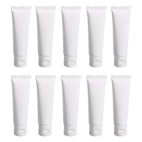 Miniatura 8 de 12 tubos de plástico vacíos recargables, recipientes de cosméticos blancos, botellas de plástico suaves para paquete, limpiador facial, crema