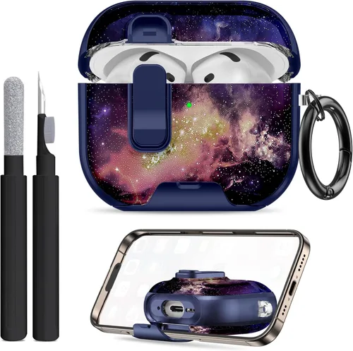 Miniatura 24 de Compatible Airpods 4 Case (2025) with Phone Stand & Cleaner Kit,Print Soft Silicone Lock Clip Apple AirPods 4th Generation Case, Airpod 4 Cover with