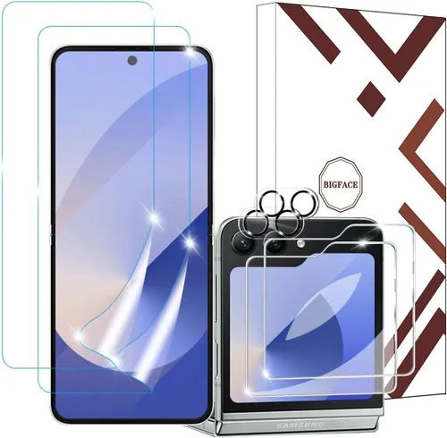 Miniatura 14 de BIGFACE [6 en 1] Protector de pantalla para Samsung Galaxy Z Flip 7, paquete de 2 protectores de pantalla para Galaxy Flip 7 EPU + 2 protectores