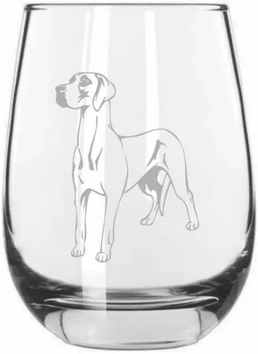 Miniatura 584 de Sakhalin Husky Dog - Copa de vino grabada personalizada de 15.25 onzas sin tallo