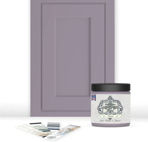 Miniatura 194 de Pintura TODO EN UNO, Abbey (gris cálido), Muestra de 8oz - Pintura duradera para gabinetes y muebles. Imprimación y capa superior incorporadas,