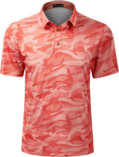 Miniatura 110 de TAPULCO Camisetas tipo polo de secado rápido para hombre, diseño de camuflaje, atléticas, ligeras, transpirables, casuales, para golf