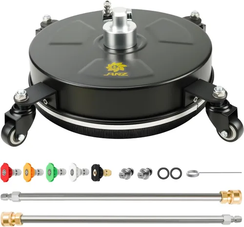 Miniatura 9 de janz - Limpiador de superficies de lavadora a presión de 14 pulgadas con 4 ruedas, carcasa de acero inoxidable, conector rápido de 1/4 pulgada, 2