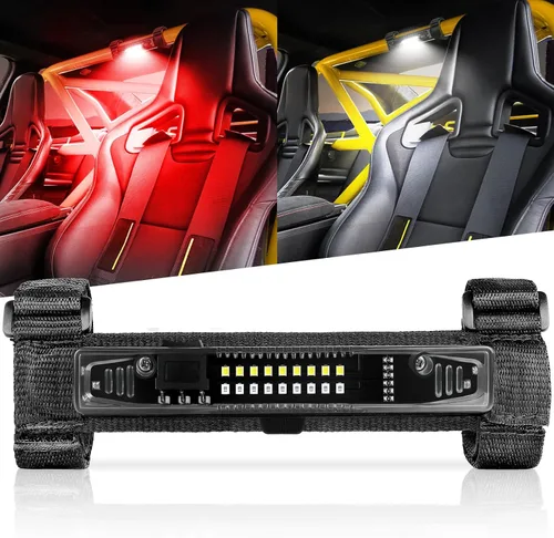 Miniatura 10 de OFFROADTOWN Luz LED de cúpula universal, montaje en barra enrollable, luces de cúpula UTV, luces de cúpula alimentadas por batería, luz