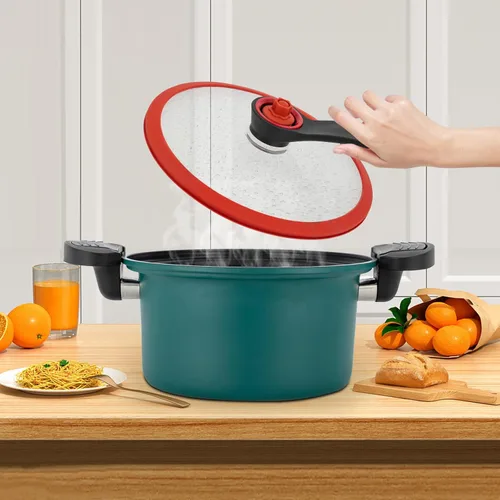 Miniatura 9 de Olla de cocción lenta a presión de 1.8L para conservar, olla de presión al vacío, utensilios de cocina antiadherentes para microondas, olla