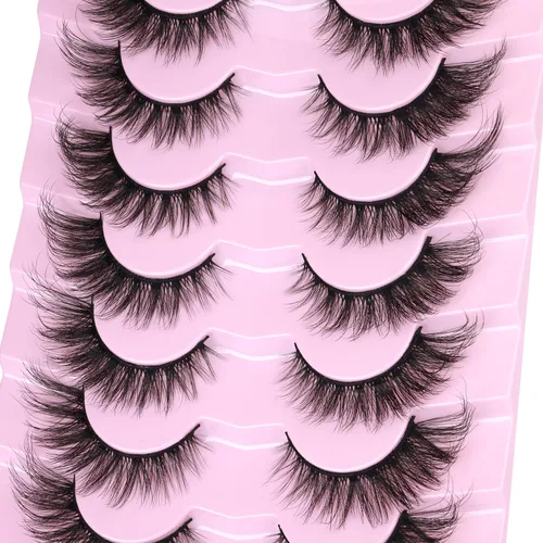 Miniatura 3 de Pestañas postizas de aspecto natural, pestañas de visón sintético, pestañas onduladas tipo zorro que parecen extensiones, pestañas de visón 3D