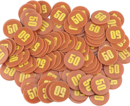 Miniatura 2 de Juego de 100 fichas de póquer – Monedas circulares de plástico de 1.58 pulgadas para juegos y contar, 0.16 oz cada una, accesorios perfectos