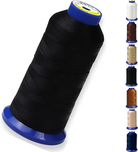 Miniatura 18 de Hilo de nailon adherido para costura, hilo de nailon resistente para cuero, jeans, tapicería y tejer; #69 T70 tamaño 210D/3 1400 yardas
