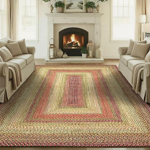 Miniatura 109 de Alfombra ovalada trenzada gris humo de 20 x 30 pulgadas, lavable para interiores y exteriores, decoración campestre para cocinas y entradas